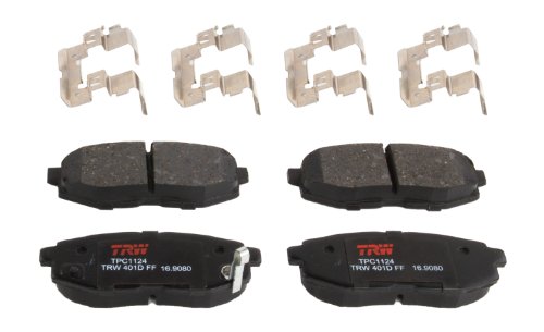 TRW Automotive TPC1124 Disc Brake Pad Set for Subaru Legacy: 2010-2014 and other applications Rear, black