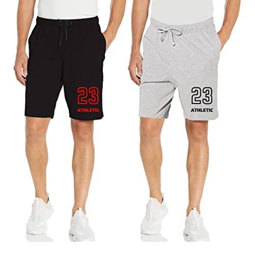 Image of KART BLACK Men's Regular Fit Shorts with Pocket|Casual Knit Shorts|Printed Shorts|Over Sized Shorts|(S,M,L,XL,XXL,3XL,4XL,5XL) Combo Pack of 2