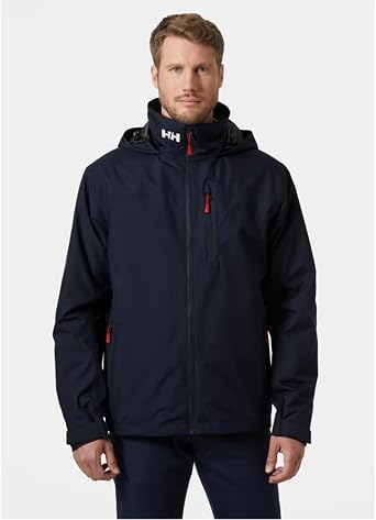 Helly Hansen Men's Crew Hooded Midlayer Waterproof Jacket Windproof Breathable Insulated Sailing Coat