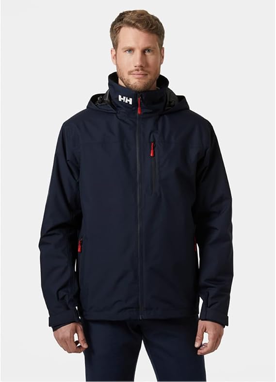 Helly Hansen Men's Crew Hooded Midlayer Waterproof Jacket Windproof Breathable Insulated Sailing Coat