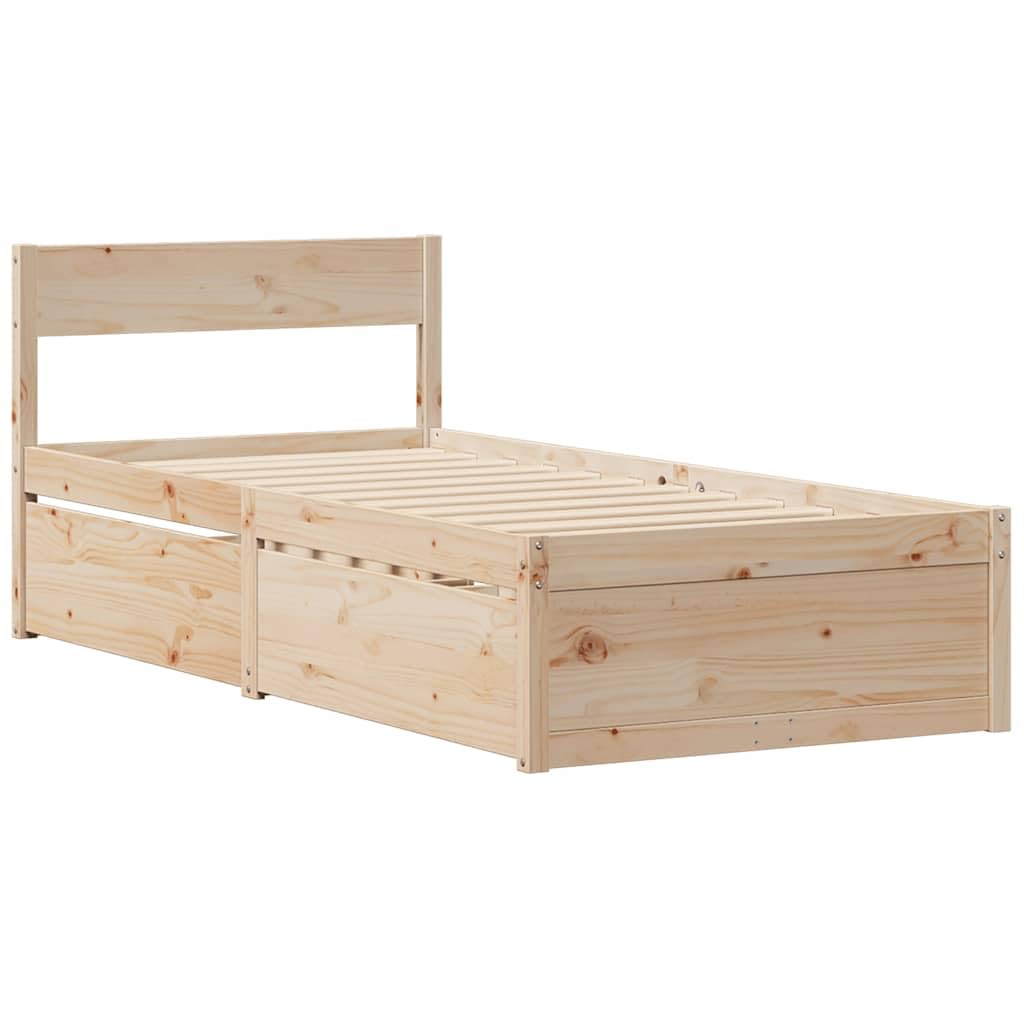 Łóżko pojedyncze 90 x 200 cm z materacem sprężynowym i szufladami