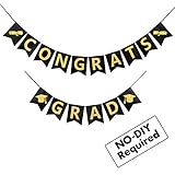 CDLong 2021 Graduation Decorations - Graduation Banner - No DIY Required | Black Background with...
