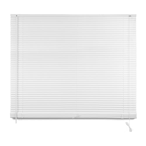 thesecrethome.es | Persianas Venecianas Blanca PVC - Estores para Ventanas enrollables - salón, Cocina, Dormitorio, despacho (Ancho 180 x Largo 175 cm)