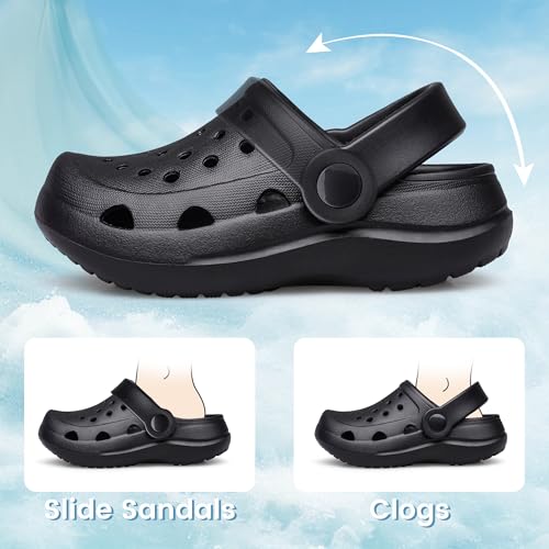 Image of vibdiv Boys Girls Clogs Kids Garden Shoes Unisex Child Cartoon Slides Sandals Beach Slipper Indoor Outdoor(Toddler /Little Kids /Big Kids)