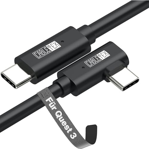 Kabel CABLETEX 5m Link do Meta Quest 3, Oculus Quest 2, PICO 4, PSVR2, Steam VR - Kabel USB 3.2 USB C do słuchawek VR i komputera do gier, transfer danych 5 Gb/s