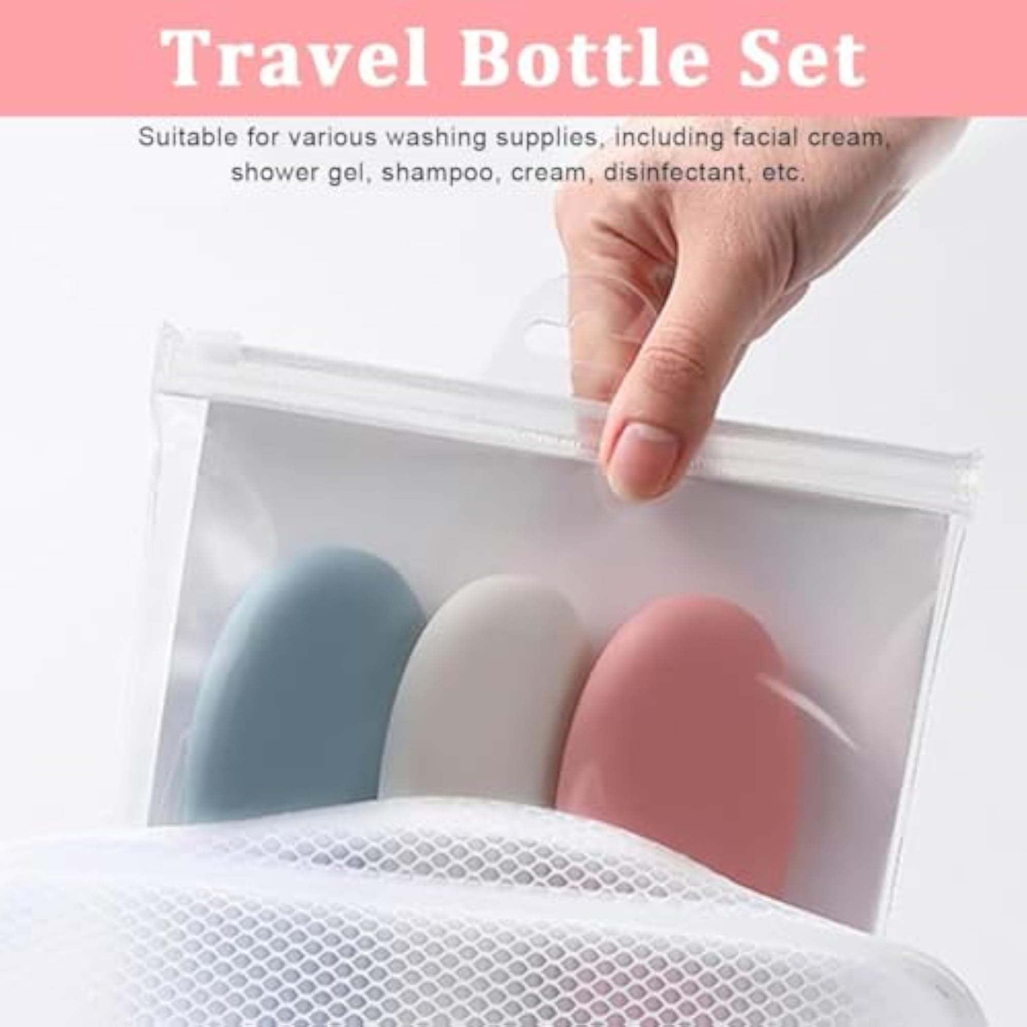 3pcs 60ml Refillable Leak Proof Travel Bottles Set