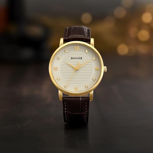 Image of Sonata Festive Quartz Analog White Dial Watch for Men