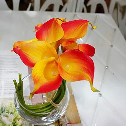 Floral Kingdom 20 Pack Artificial Calla Lily Flowers 14 Inch Yellow-Orange – Real Touch Faux Flowers for Table Centerpieces, Home Decor and Weddings - Image 6