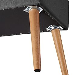TecTake Banc avec Coffre de Rangement Banquette Aspect Lin Pieds en Bois Design Moderne – Diverses Couleurs (Gris Foncé) – Image 7