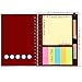 TOODOO 4 Packs Spiral Notebook Lined Notepad with Pen in Holder and Sticky Notes, Page Marker Colored Index Tabs Flags (Red, Blue, Brown, Black Cover)