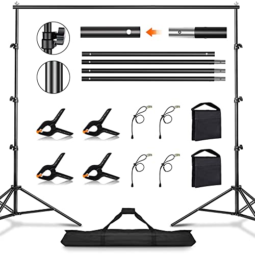 Photography Backdrop Stand 10 FT Adjustable Photo Background Stand Video Backdrop Support System Kit with a Portable Carrying Bag