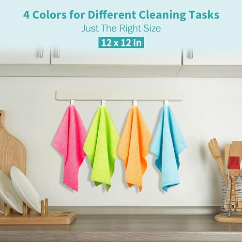 HOMERHYME Microfiber Cleaning Cloth, 12 Pack Cleaning Rags, 12