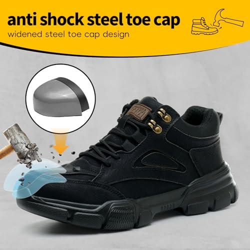 Steel Toe Work Boots for Men Wide Width Indestructible Safety Shoes Construction Shoes for Wide Feet Utility Mens Work Shoe2