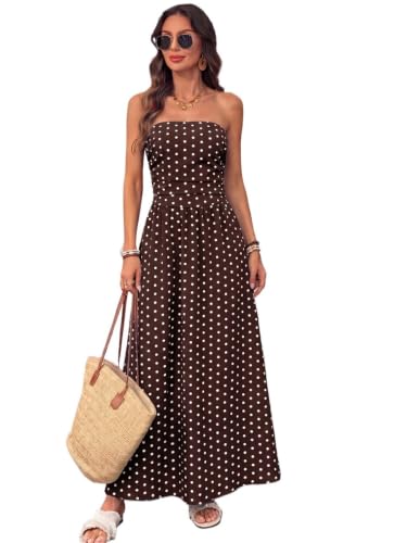 Robe maxi à pois pour femmes : la tenue d'été trapèze chic