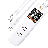 diymore Digital AC 110V Temperature Controller °C/°F DM-808TT Dual Outlet 10A 1200W Thermostat Heating Cooling with 2 NTC Sensor for Hatching Greenhouse Heater Home Brewing