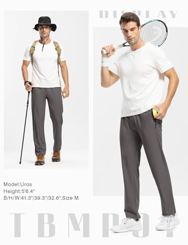 Image of TBMPOY Men's Outdoor Lightweight Hiking Mountain Pants Running Active Jogger Pants