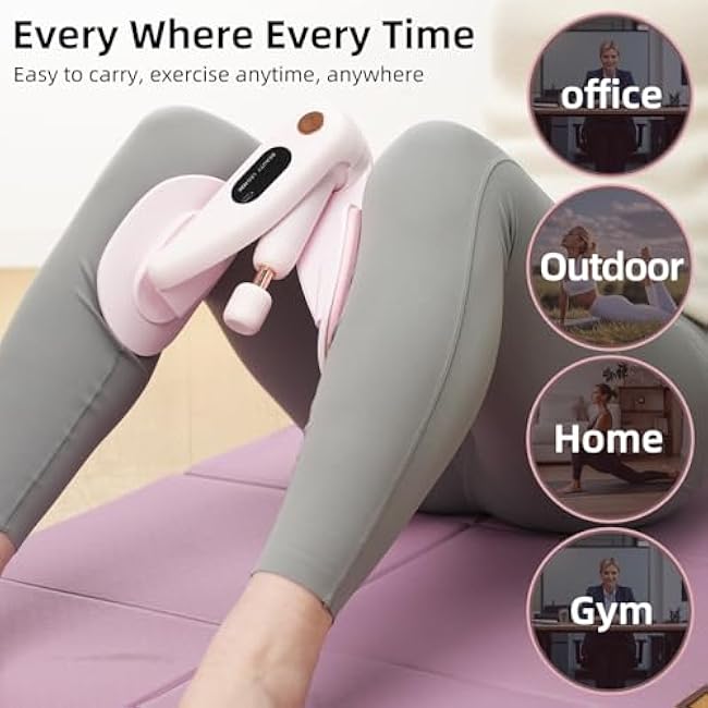 Thigh Trainer Thigh Hip Trainer Kegel Exerciser 36 LB, Leg and Inner Thigh Strength Exercise Equipment, Hip Shaper Trainer Machine£¬Pink