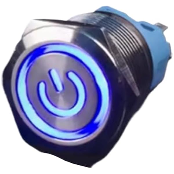1 x samoregenerujący się przełącznik kluczykowy 16/19/22 mm ze światłem (22 mm High Head Symbol Blue Self Locking)