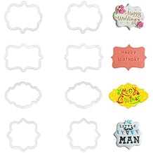 8 PACK Plastic Cake Fondant Cutter Biscuit Cutters for Wedding Birthday Baking Cookie Pastry Molds