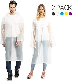 Opret Portable EVA Raincoats for Adults, Reusable Rain Ponchos with Hoods and Sleeves