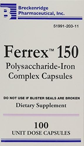Ferrex 150 Polysaccharide Iron Complex Capsules By Breckenridge - 100 Ea By Choice One