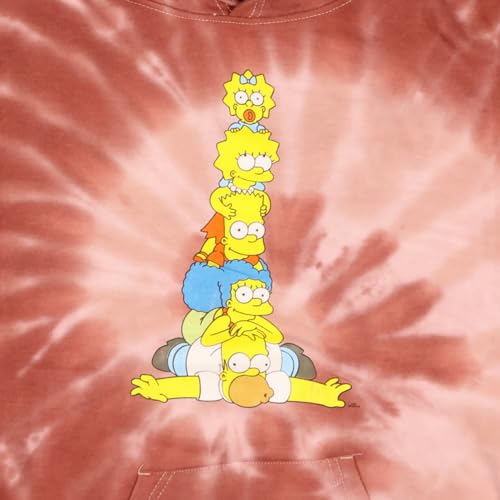 Seven Times Six The Simpsons Men's Stacked Family Spiral Tie Dye Pullover Hoodie2