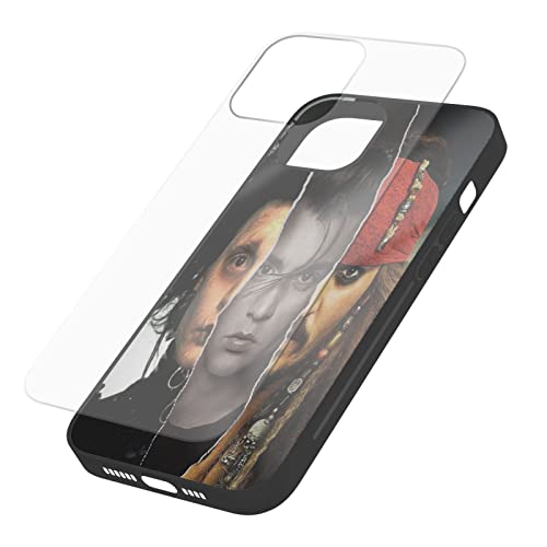 Merohoro Johnny Depp Phone Case For Iphone 13, Tempered Glass Back Cover & Tpu Soft-Frame Case Compatible With Iphone 13 / Iphone 13 Mini, Shock-Proof, Throw-Proof White #TOP1