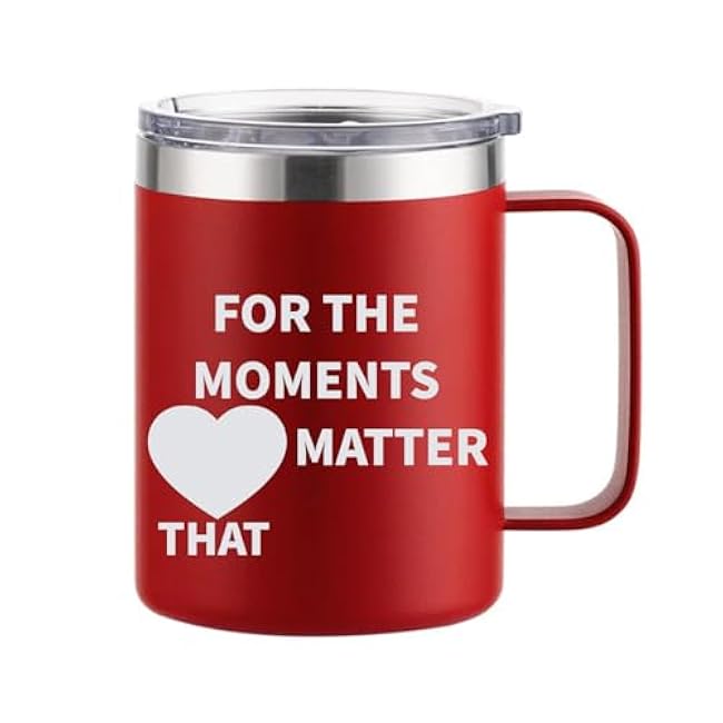 A Red Thermal Mug with Lid-Stainless Steel Mug,Coffee Cup for Mom, Mug Cup Gift for Mom & Grandma, Gifts for Doctors and Nurses