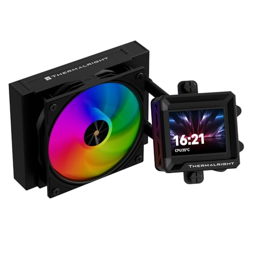 Thermalright FW SE 120 ARGB Black CPU Water Cooling 120mm Aio with ARGB Fan of 2000RPM 2-inch Display Screen-320x240 Resolution for AMD/AM4/AM5 Intel LGA1700/1851/115x/1200