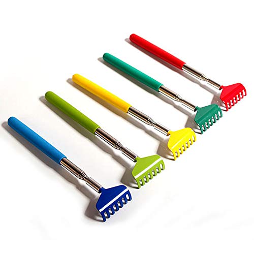 Rennicoco Gratte-dos en acier inoxydable masseur Dos Extensible 20–68 cm Arbre à outil aléatoire