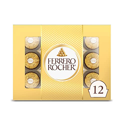 FERRERO ROCHER ITALIAN CHOCOLATE HAZELNUT CANDY 12 PC BOX