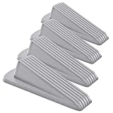 Home Premium Door Stoppers for Bottom of Door, Rubber Door Stop Wedge (4 Pack, Gray)
