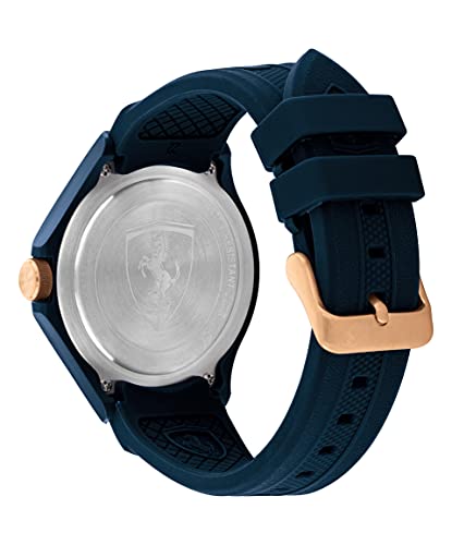Image of Ferrari Silicone Scuderia Lap Time Analog Blue Dial Men's Watch-0830863