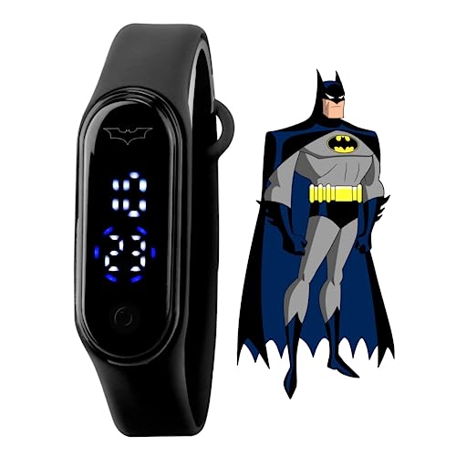 Relógio Preto Infantil Digital Led Para Meninos e Meninas do Batman, A Prova D’água, Moda Kids