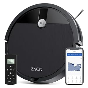 ZACO V4 Max Saugroboter ohne Wischfunktion, Anti-Haarverwicklungstechno... ideal für Tierhaare, ultraschlankes Design 30x7, 6cm, Staubsauger Roboter mit GyroNav, 3000Pa Saugkraft, Roboterstaubsauger