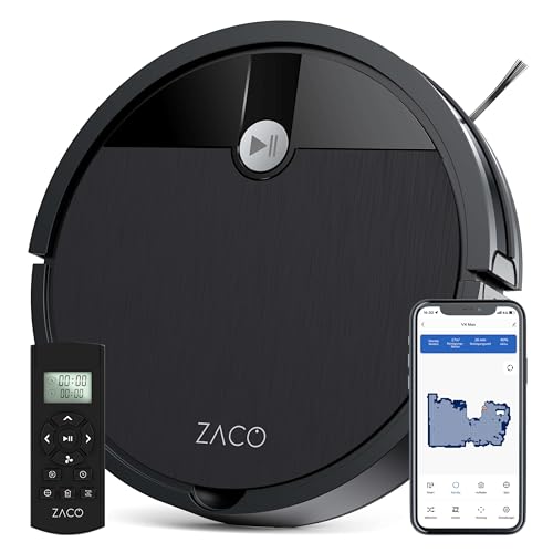 ZACO V4 Max Saugroboter ohne Wischfunktion, Anti-Haarverwicklungstechnologie ideal für Tierhaare,...