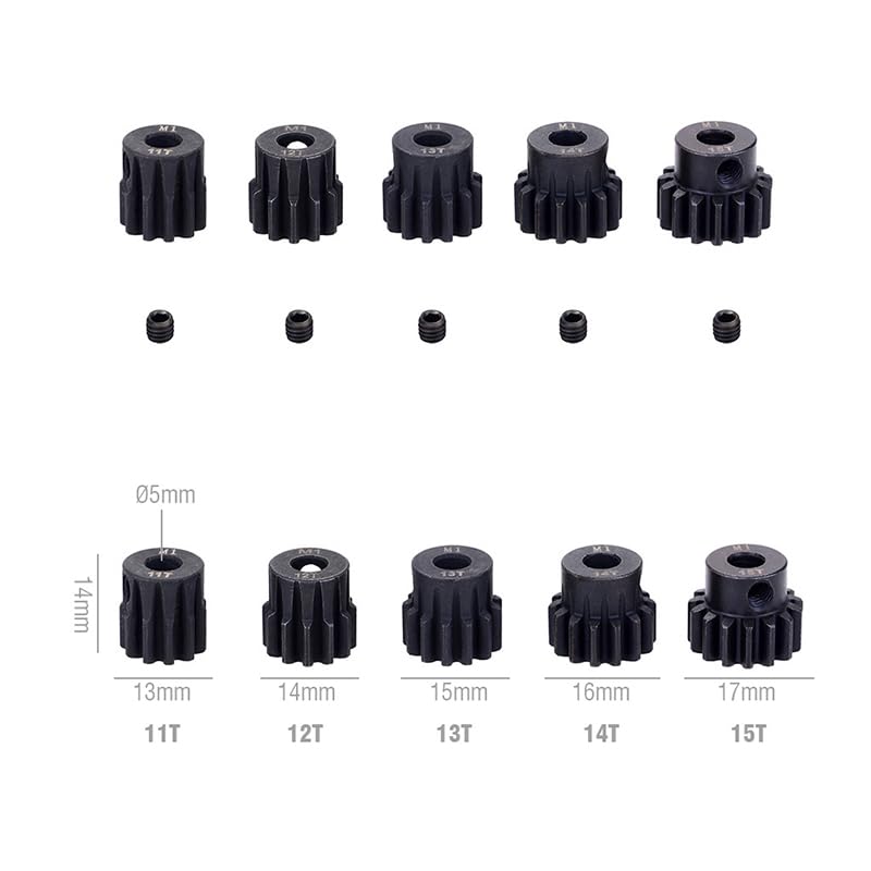Pignon M1 en acier trempé 16T-20T avec clé pour voiture RC Axial