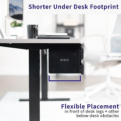 Image of VIVO 16 inch Slide Out Dual Tier Desk Drawer, Under Desk 2 Layer Storage, Black, DESK-DR02