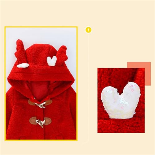 Kids Girls Fleece Button Hooded Coat Solid Color Ear Shape Jacket with Pockets Gloves Toddler Girls Cute Comfy Clothes3