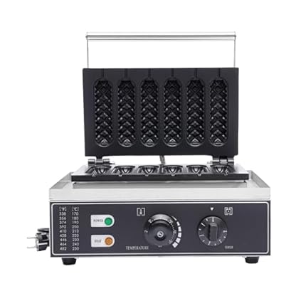 1500W Edelstahl Elektrische Waffeleisen, Kommerzielles Waffelgerät LCD Display, Timer, Waffelform von 50˚C bis 220˚C, Antihaftbeschichtet, Schwarz – Bild 6