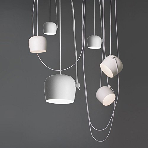 RY American Snare Drum Lustre - Réglable Creative personnalité 1-7 Round Iron Lustre American Bar Clothing Shop Plafonnier Rétro Style Industriel DIY Pendentif Lumière (blanc) 18cm & (taille : 6)