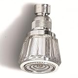 Schläfer 816915 | Duschkopf verstellbarem Strahl, Kopfbrause mit Gelenk Gewinde 1/2 PVC transparent, Regenduschkopf, Antikalk-Düsen verchromt Kopfbrause, Kristall-Multistrahl-Duschkopf.