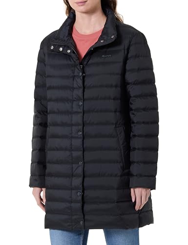GANT Women's Light Down Coat Jacket, Black, L