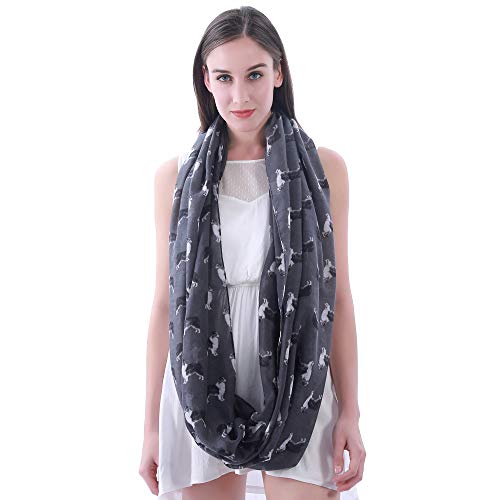 Border Collie Dog Print Women's Infinity Scarf Lightweight4