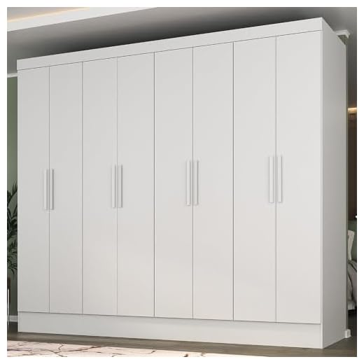 Guarda Roupa Casal 8 Portas 4 Gavetas Jatobá Branco