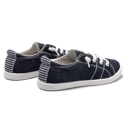 Image of Womens Slip On Shoes, Canvas Low Top Sneakers, Casual Classic Flat Shoes | Comfort Fashion Sneaker with Non Slip Rubber Outsole, Lightweight Tennis Shoes for Walking, Shopping, Picnic, Travel