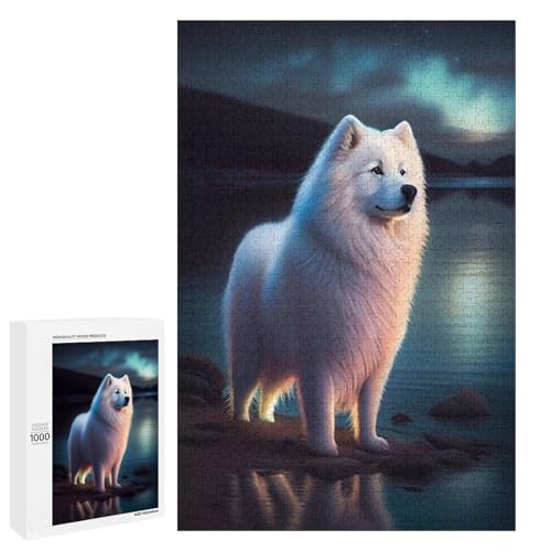 Puzzle pour adulte difficile 1000 pieces de style Magical Night Dog portrait canin mural