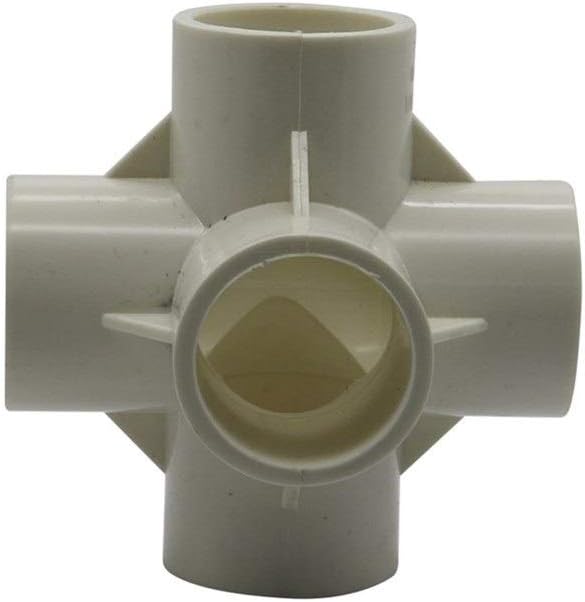 PVC Pipe Fitting Furniture Grade 20mm 25mm 32mm 5-Way Joint Stereoscopic Garden Irrigation Water Pipe Adapter Tube Parts Hose Tools 20 Pcs (Color : White, Diameter : 25 mm)