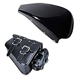 Glossy Black Battery Cover and Motorcycle Solo Saddle Bag Pannier Storage Compatible with 2004-2013 Harley Sportster XL 1200 883 (Left Side)