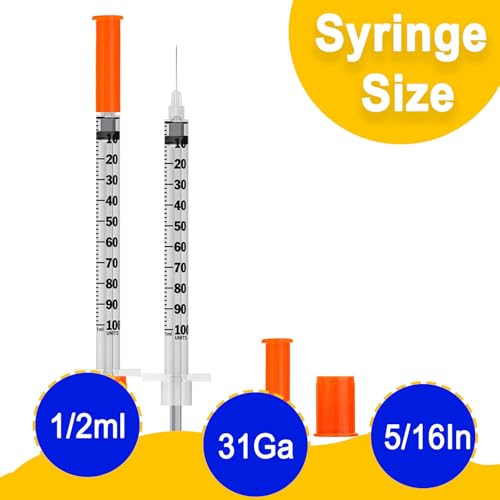 Image of 1ml Syringe with Needle,1ml 31G 8mm Syringe,Individually Wrapped,Pack of 100